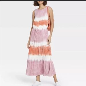 (L)- Knox Rose Tie Dye Sleeveless Knit Dress